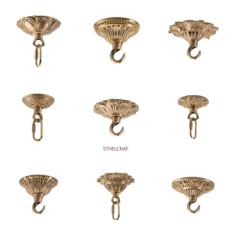 Furniture Hardware Brass - 1 Pezzo Gancio in Ottone di