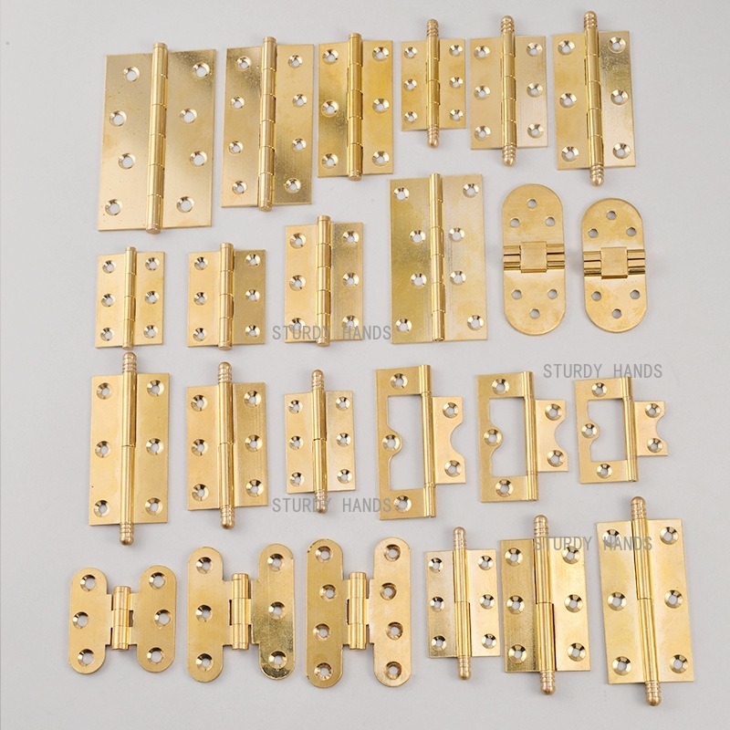 Furniture Hardware Brass - 10 Pezzi Cerniere in Ottone Dorato,