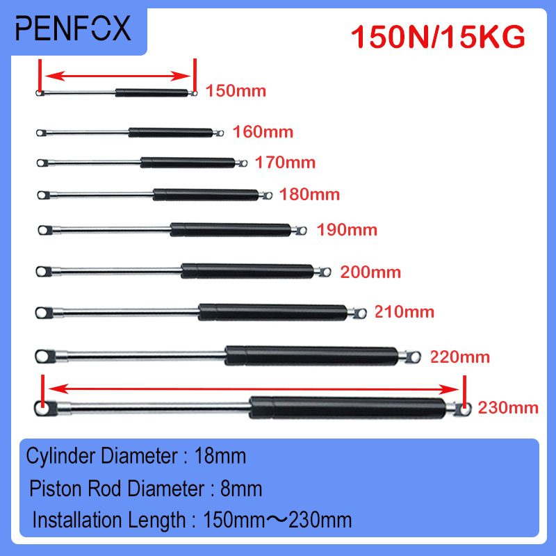 Furniture Hardware Replacement Parts - 1 Pezzo 150-230mm 15kg/150N Ammortizzatore a