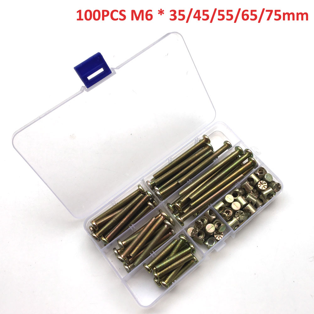 Furniture Hardware Barrel Nut - 100 Pz M6 Barilotto Tassello Dado