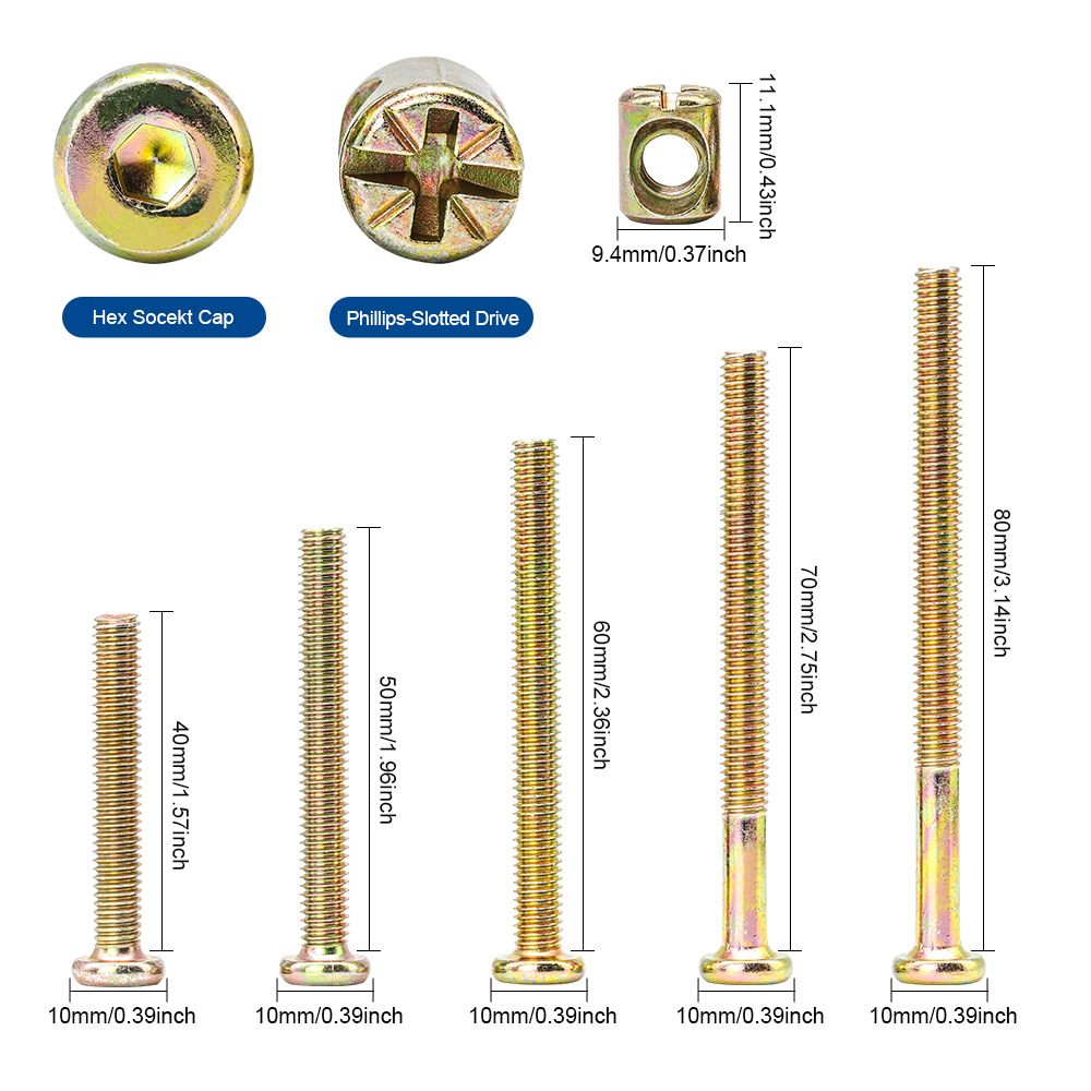 Set di Viti per Mobili con Tes - Furniture Hardware Barrel Nut recensione e prezzo