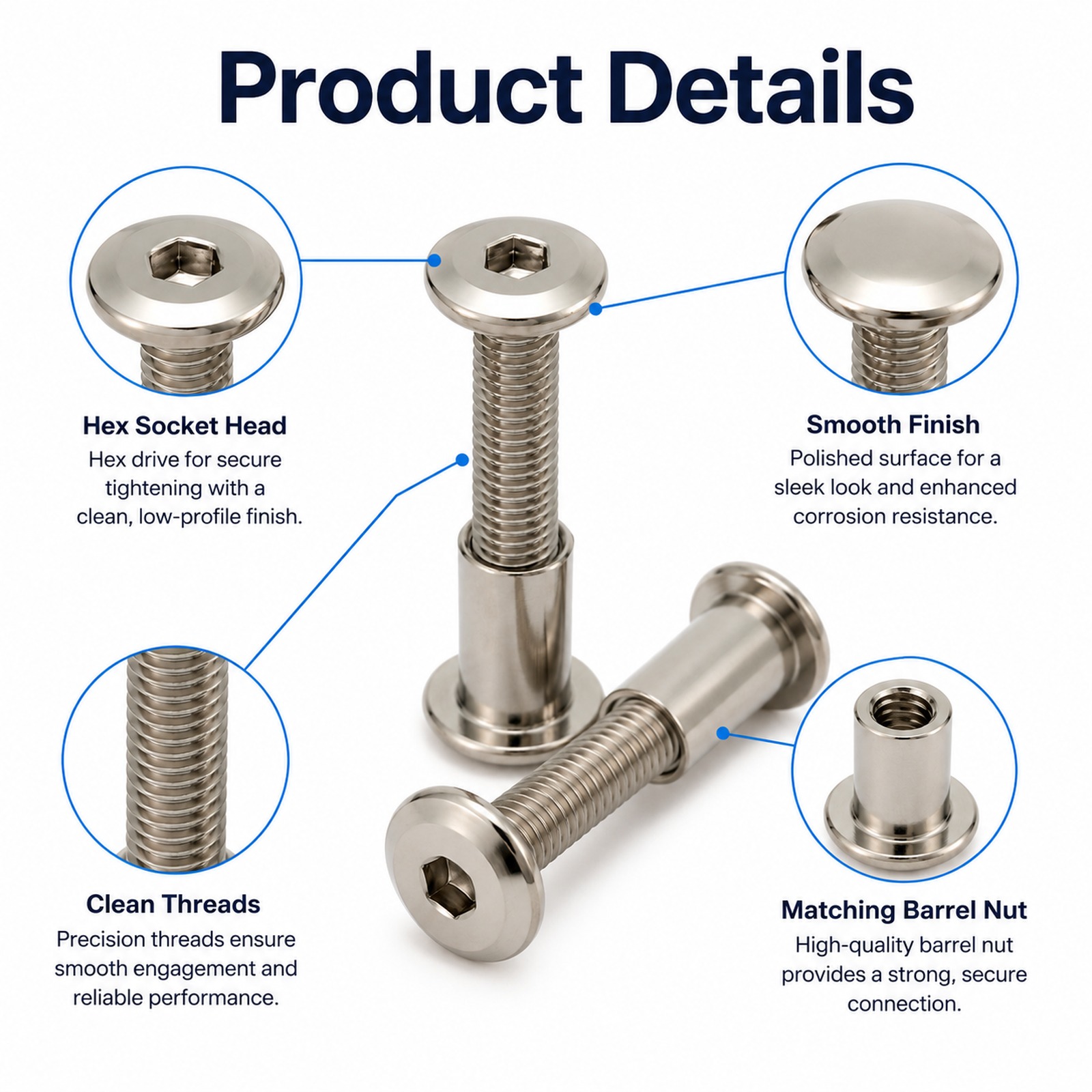 5-20 pezzi di bulloni e dadi d - Furniture Hardware Barrel Nut recensione e prezzo